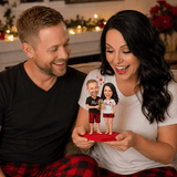 Custom Couple Bobbleheads – Matching King & Queen Shirts with Champagne| Customizable Any Outfit & Pose