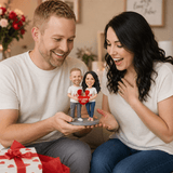 Custom Couple Bobbleheads – Holding an “I Love You” Heart | Customizable Any Outfit & Pose