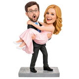 Custom Couple Bobbleheads – Romantic Carry Pose | Customizable Any Outfit & Pose