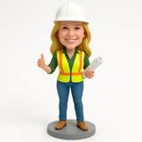 Female Civil Engineer Custom Bobblehead