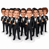 Groomsmen Custom Bobbleheads – Customizable Any Outfit & Pose