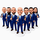 Custom Groomsmen Bobbleheads –- Customizable Any Outfit & Pose