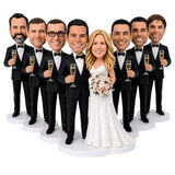 Custom Groomsmen Bobbleheads – Customizable Any Outfit & Pose