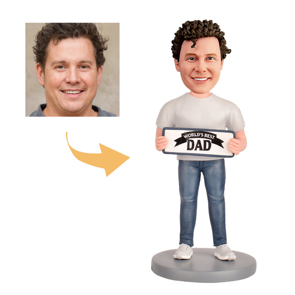 Father's Day Gift Custom Bobblehead - World's Greatest Dad