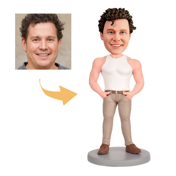 Father's Day Gift Custom Bobblehead - a Strong Dad