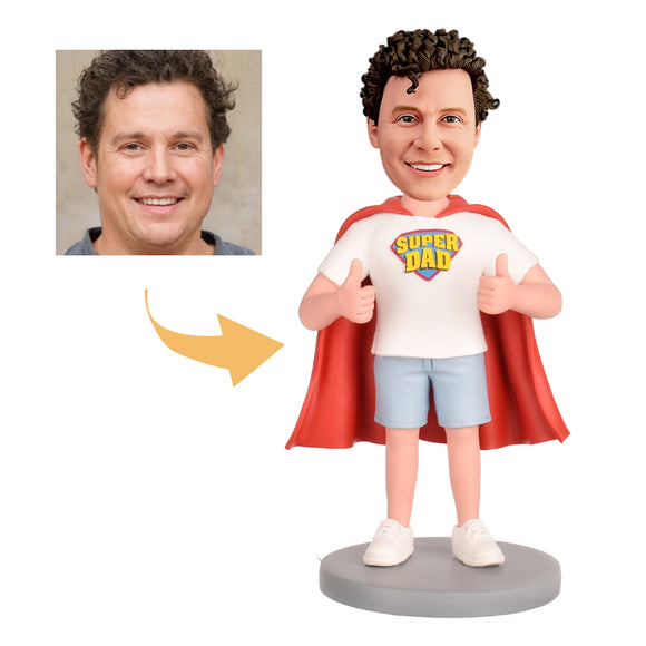 Father's Day Gift Custom Bobblehead - Super Dad