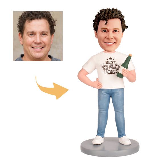 Custom Dad Bobblehead Best Dad in the World - Father's Day Personalized Bobblehead Gift