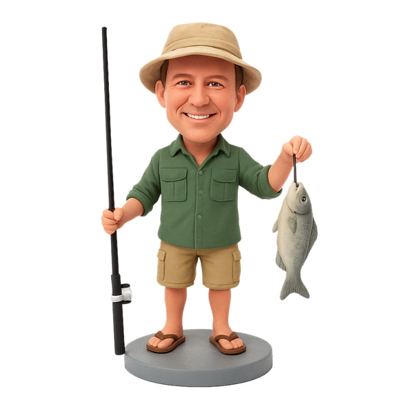 Custom Fishing Bobbleheads – Customizable Outfit