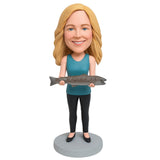 Custom Fishing Women Bobbleheads – Outfit Can Be Customized