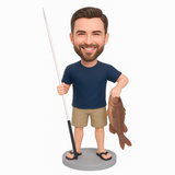 Custom Fishing Bobblehead – Outfit Customization Available