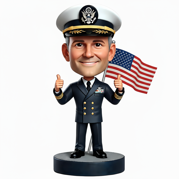 Navy Officer Giving Thumbs up Custom Bobbleheads
