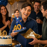 Custom 40th Birthday Bobblehead for Men Holding a Beer –- Customizable Any Outfit & Pose