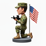 personalized Army Man Holding Gun Bobbleheads