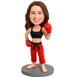 Female Boxer Custom Bobbleheads - Boxing Trunks Can Be Customized