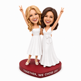 Lesbian Wedding Gifts – Custom Lesbian Couple Bobbleheads| Customize Any Outfit & Pose**