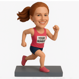 Custom Female Marathon Runners Bobbleheads– Running Outfit Can Be Customized