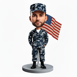 Navy Soldiers Wearing Camouflage Uniforms Custom Bobbleheads