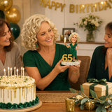 Cheers to 65 – Custom 65th Birthday Bobblehead for Her – Customizable Any Outfit & Pose