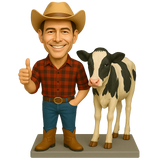 Farmer and His Cow Custom Bobbleheads