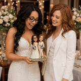Lesbian Couple Gift – Custom Champagne Toast Bobbleheads | Customize Any Outfit & Pose