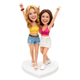 Lesbian Wedding Gifts – Custom Lesbian Couple Bobbleheads in Celebration Pose | Customize Any Outfit & Pose