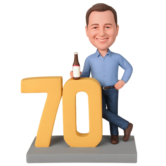 70th Birthday Gift for Man - Custom Bobbleheads - Super Hero