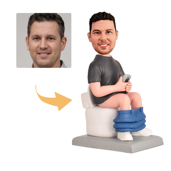 The Man sits on the Toilet Custom Bobblehead