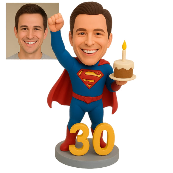 Mens 30th Birthday Present - Custom Superhero Bobblehead