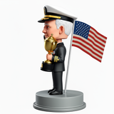 Naval Officer Holding Trophy