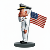 Naval officer is saluting Custom Bobbleheads