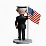 Naval officer is saluting Custom Bobblehead