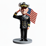 Naval officer is saluting Custom Bobblehead
