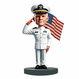 Naval officer is saluting Custom Bobbleheads