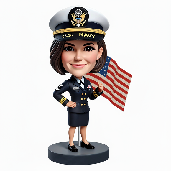 Female US Navy Chief Custom Bobbleheads