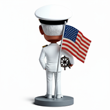 Naval Officer in White Uniform Custom Bobbleheads