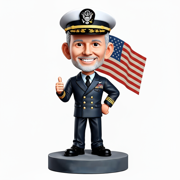 Naval Officer Gives a Thumbs up Custom Bobbleheads