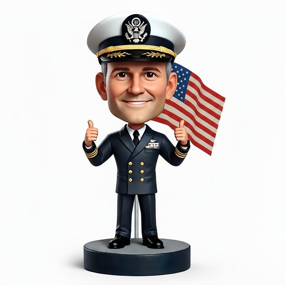 Navy Officer Giving Thumbs up Custom Bobbleheads