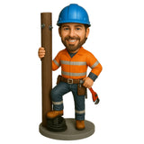 Personalized Lineman Bobblehead