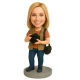 Personalized Female Photographers Bobbleheads