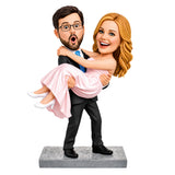 Custom Couple Bobblehead Wedding Gift – Funny Bridal Carry | Customizable Any Outfit & Pose