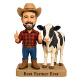 Farmer and His Cow Custom Bobbleheads
