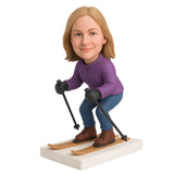 Female Skier  Custom Bobblehead – Outfit Can Be Customized