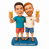 Presents for Gay Couples – Custom Gay Couple Bobbleheads with Beer | Customize Any Outfit & Pose