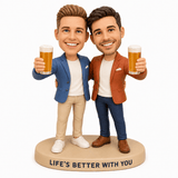 Custom Presents for Gay Couples – Beer Toast Bobbleheads | Customize Any Outfit & Pose