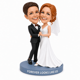 Lesbian Wedding Gifts – Custom Lesbian Couple Bobbleheads with Champagne | Customize Any Outfit & Pose