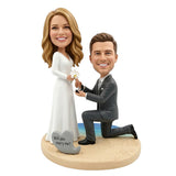 Custom Proposing Couple Bobblehead | Customizable Any Outfit & Pose
