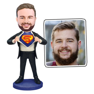 Personalized Custom Superhero Bobblehead With Engraved Text
