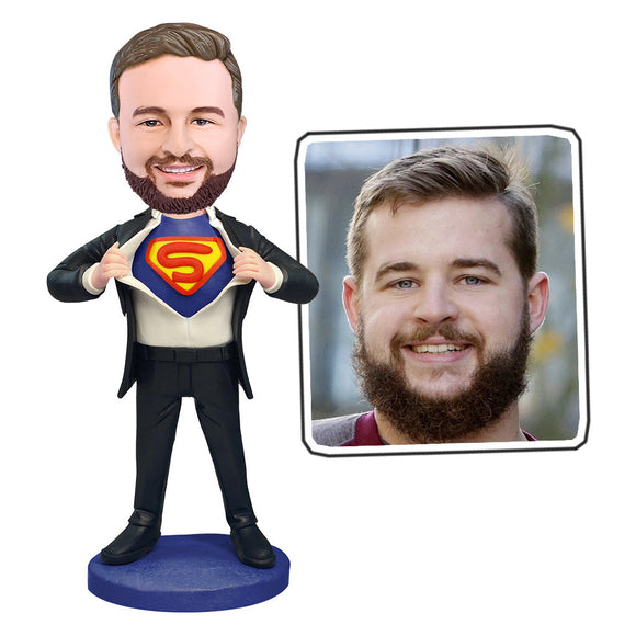 Personalized Superhero Custom Bobblehead With Engraved Text