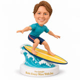 Custom Surfing Male Bobblehead -- Customizable Surfboard & Outfit