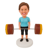 Custom Female Fitness Bobblehead with Deadlift Pose